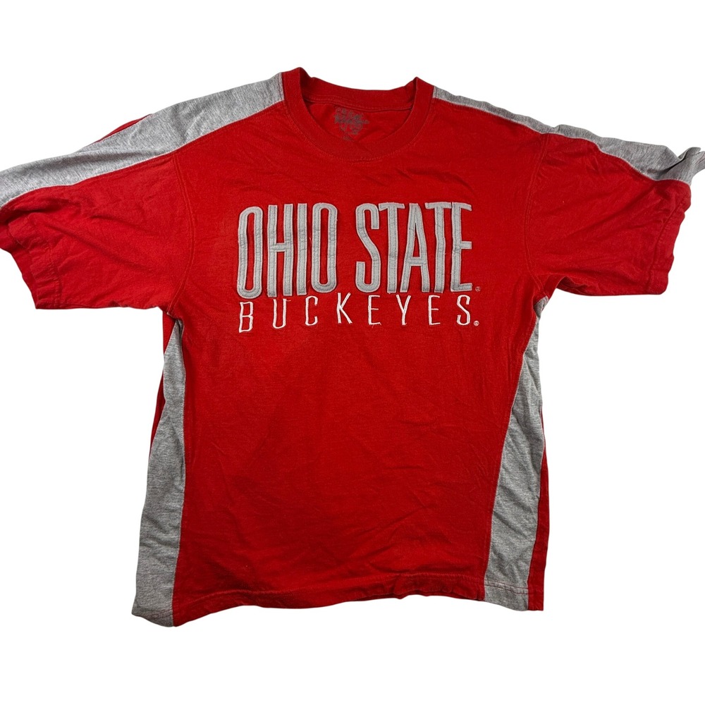 Varsity Classics Ohio State Buckeyes T-Shirt Large Red Grey Embroidered NCAA
